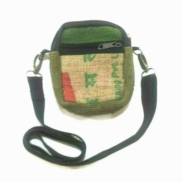 Jute Bag Hippie Shoulder Crossbody Waist Pouch - Picture 1 of 9